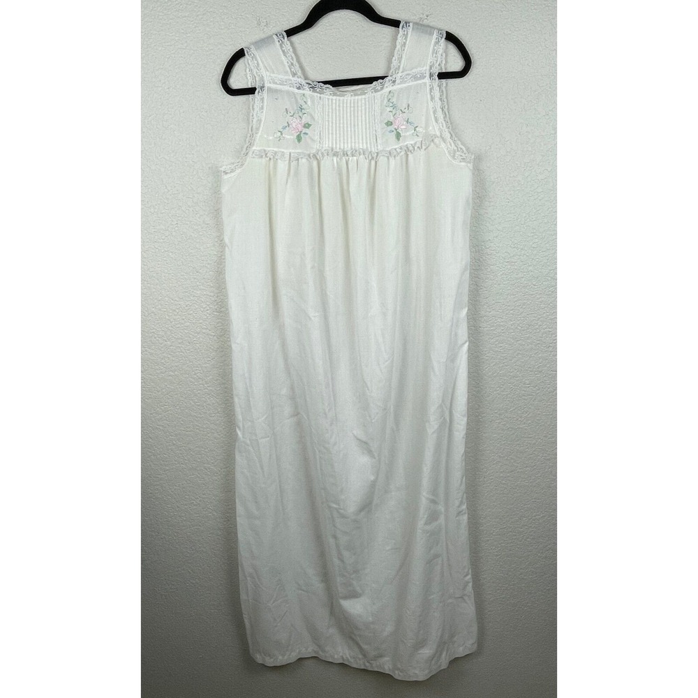 Vintage Sears Nightgown Long Sleepwear Size M (12-14) Floral Cottagecore Modest